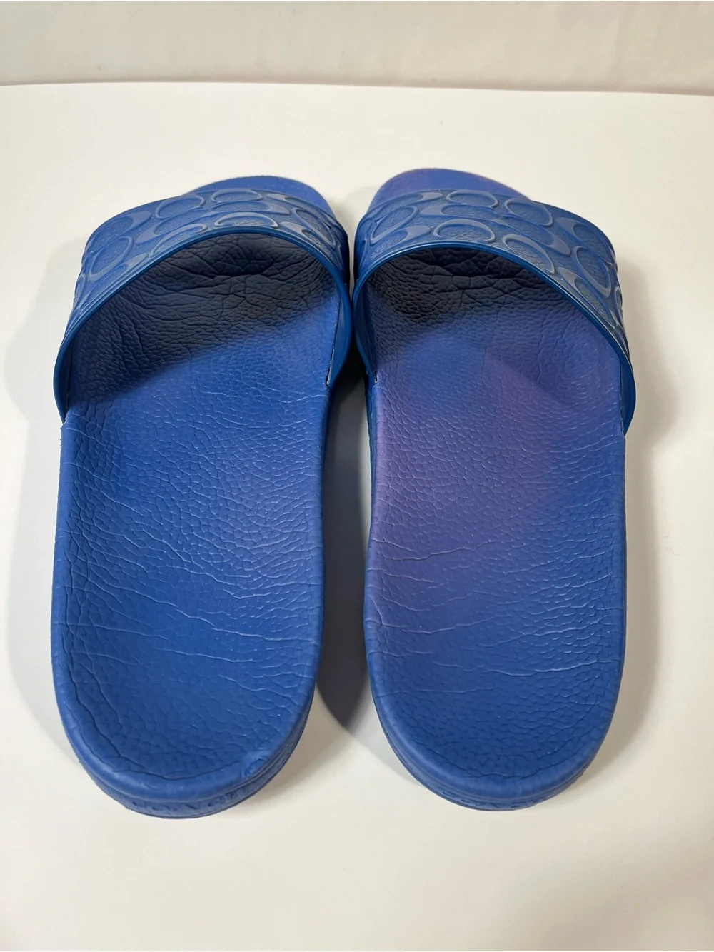 Coach Blue Signature Pool Slides C7092 Monogram Rubber Strap  display picture 2